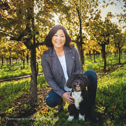 Founder Michelle Kazumi Sakazaki among the vines.